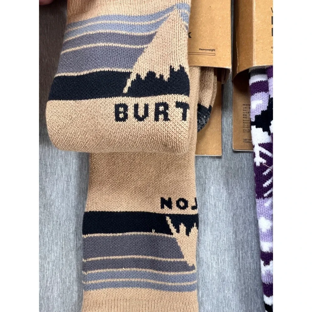 NEW 2 Pair Burton Women's Emblem Midweight Socks snowboard Snowy pines S/M 4-6.5
